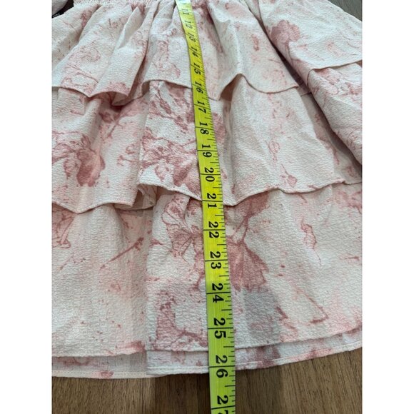 Brand new Women's Express Watercolor Print Smocked Tiered Ruffle Dress, size sma - Picture 8 of 13